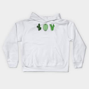 Cactus Line Drawings Kids Hoodie